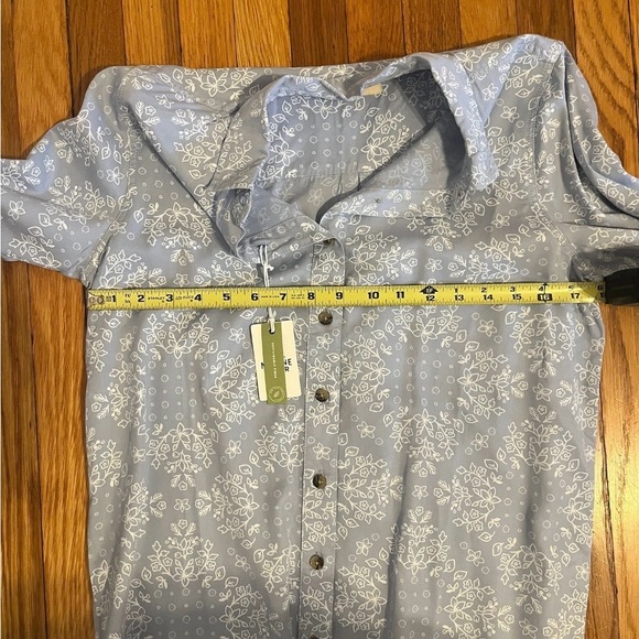 Marine Layer NWT Carlin Blue Fog Bandana Print Long Sleeve Button Up Shirt Sz S - Picture 5 of 8